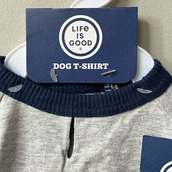 Life Is Good Dog T Shirt XS Gray Blue Outdoors Trees Pet Puppy Gift NWT - Picture 6 of 10